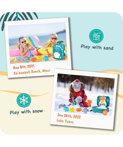 Snow and Beach Sand Toy Set (10pcs) with a Cute Dinosaur Suitcase - Gift Card Included for Christmas and Birthday $26.17 Sand...