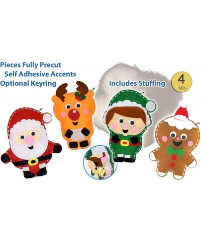 4 Pk Kids Sewing Crafts Stuffed Animals Sewing Kit Sewing Kit for Kids Beginner Crafts for Kids DIY Kit Christmas Crafts for ...