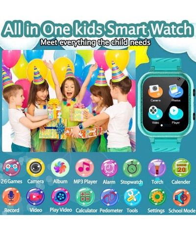 Kids Game Smart Watch for Kids with 26 Puzzle Games HD Touch Screen Camera Video Music Player Pedometer Alarm Clock Flashligh...