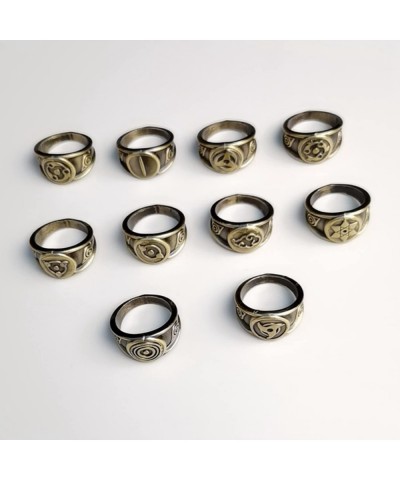 Vintage Akatsuki Ring Set Japanese Anime Ring Kit Cosplay Finger Rings Anime Costume Accessories Japanese Fancy Pendant Carto...