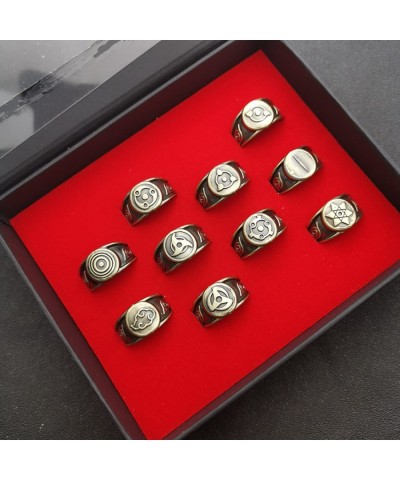 Vintage Akatsuki Ring Set Japanese Anime Ring Kit Cosplay Finger Rings Anime Costume Accessories Japanese Fancy Pendant Carto...