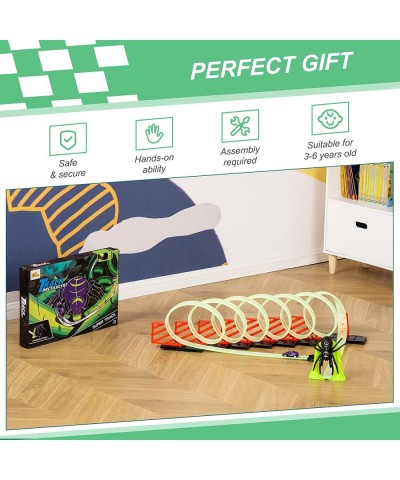 Track Builder Loop Kit Criss-Cross Glowing Race Track Toy Set Spooky Spider Fun Starter Kit with Pull-Back Car for Kids 3-6 Y...