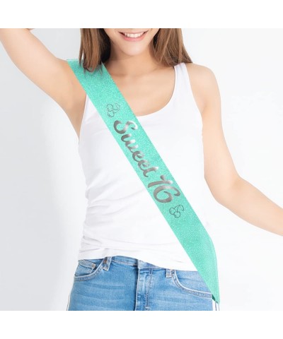 Sweet 16 Birthday Sash Glitter Tiffany Blue Happy 16th Birthday Party Decoration Party Favors for Birthday Girls $17.12 Kids'...