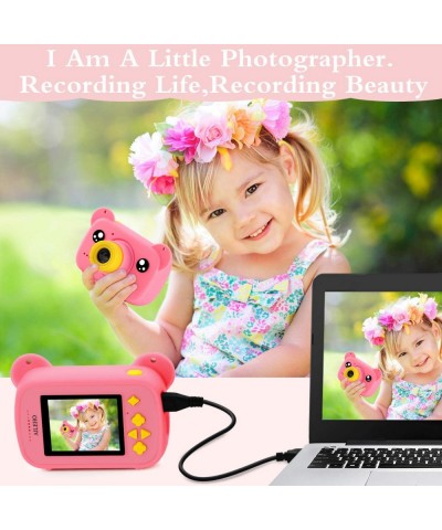 pink Kids Camera Best birthday gifts and Christmas toys for girls Age 3 4 5 6 7 8 9 2" screen 1080p children digital camera a...