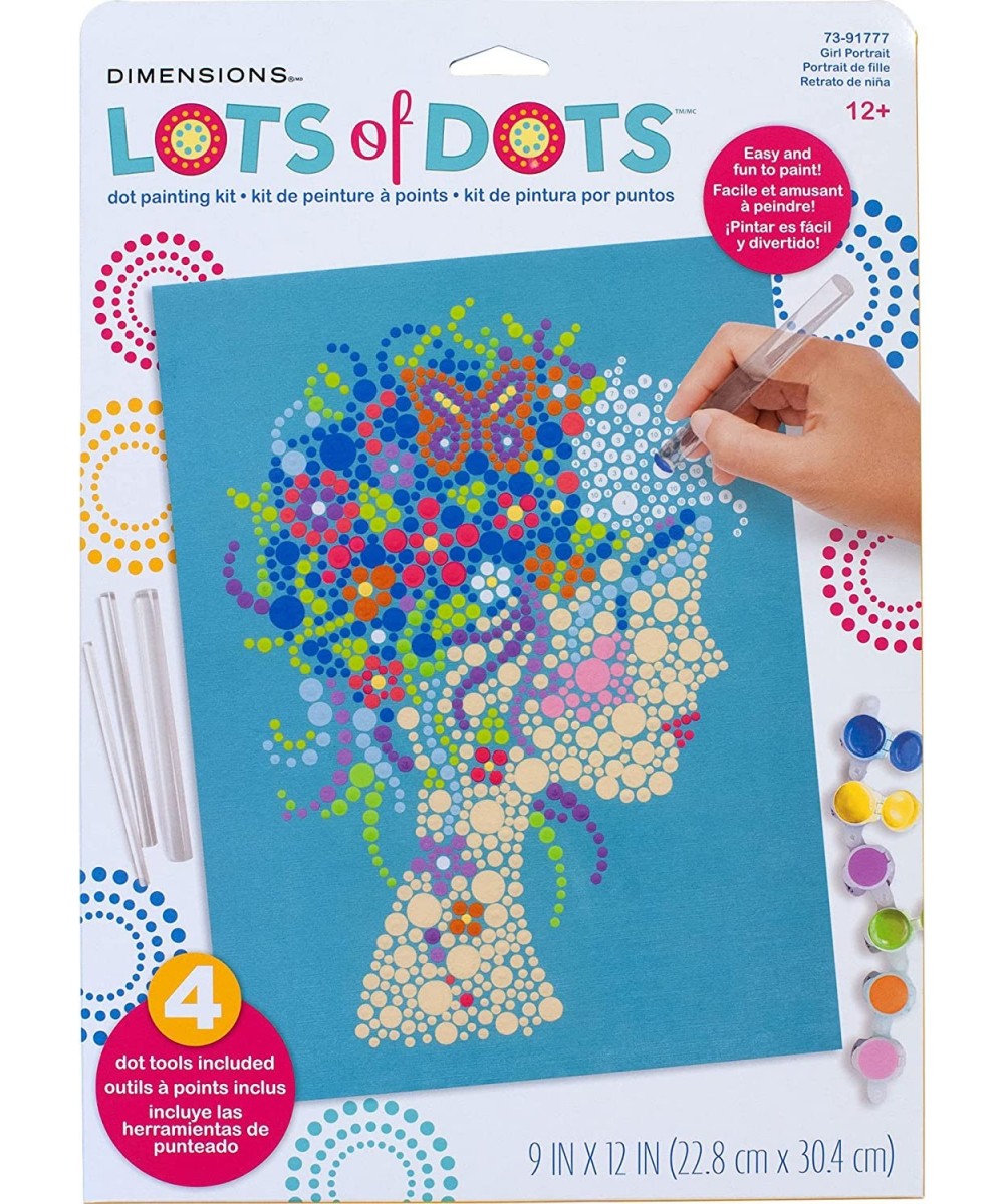 Girl Portrait Dot Painting Kit for Adults and Kids Finished Project 10" x 10" Multicolor 18 Piece $38.65 Kids' Drawing & Writ...