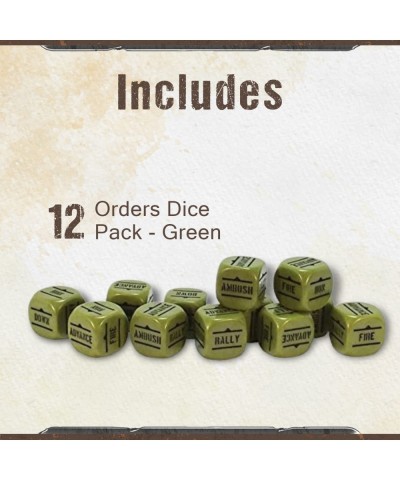 – Bolt Action Dice Order D6 Pack of 12 Green Dice and Actions are Inscribed with Black Digital Bundle – Miniatures Wargame Di...