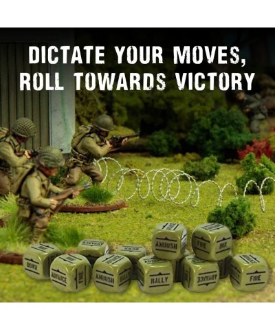 – Bolt Action Dice Order D6 Pack of 12 Green Dice and Actions are Inscribed with Black Digital Bundle – Miniatures Wargame Di...