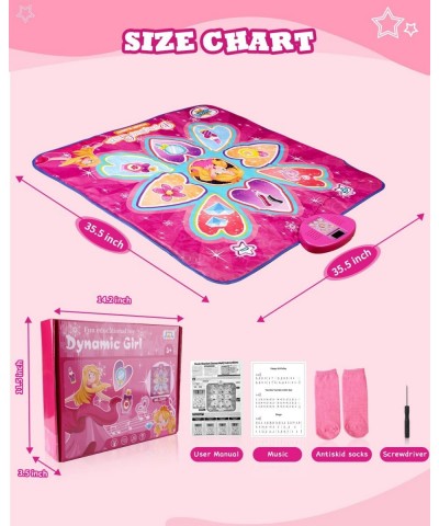 Dance Mat for Kids Music Mat for Girls Electronic Dance Mats with Non-Slip Socks LED Lights 7 Game Modes Built-in Music Adjus...