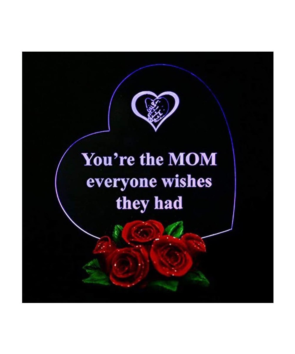 Sentimental Gift for Mom Christmas Mothers Day Multi Color LED Cake Topper Heart Shaped Stuff with Beautiful Red Roses Unique...