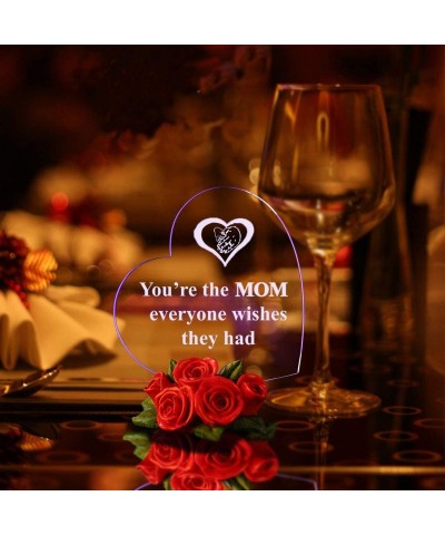 Sentimental Gift for Mom Christmas Mothers Day Multi Color LED Cake Topper Heart Shaped Stuff with Beautiful Red Roses Unique...