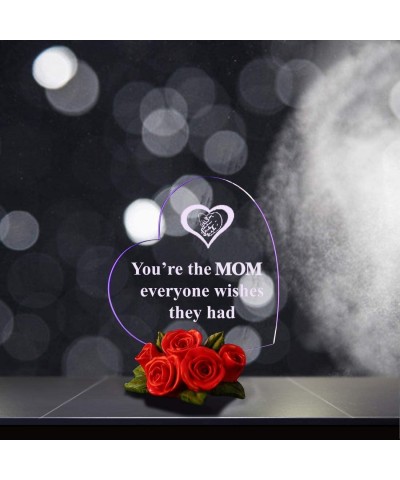 Sentimental Gift for Mom Christmas Mothers Day Multi Color LED Cake Topper Heart Shaped Stuff with Beautiful Red Roses Unique...