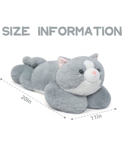 Weighted Stuffed Animals for Kids 3.3lbs Weighted Cat Plush Toy for Kid Toddler Teens 20” Large Grey Kitty Plushies for Girls...