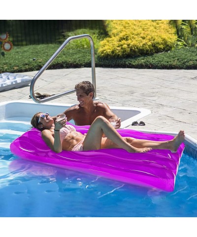 Inflatable Pool Float 71"x33.5" Set of 2 Waved Pool Float Lounge Raft Swimming Pool Floating Air Bed Mattress for Summer Part...