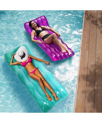 Inflatable Pool Float 71"x33.5" Set of 2 Waved Pool Float Lounge Raft Swimming Pool Floating Air Bed Mattress for Summer Part...