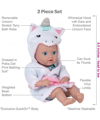 Baby Bath Toy Unicorn 8.5 inch Bath Time Baby Tot Doll with QuickDri Body Multicolor $34.61 Dolls