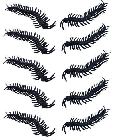 10 pcs 5.7 in Plastic Fake Centipedes Wall Décor Stickers Realistic Fake Bug Spooky Centipedes for Halloween Trick Wall Decor...