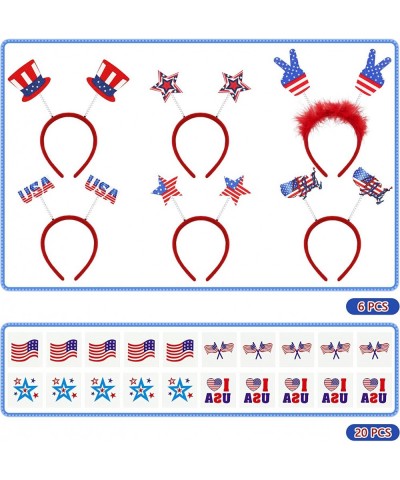 4th of July Dressing-up Accessories Party Favors Set - 6 Headbands 6 Necklaces 12 Eyeglasses 20 Tattoos - Patriotic 4th of Ju...