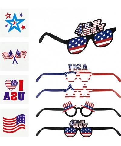 4th of July Dressing-up Accessories Party Favors Set - 6 Headbands 6 Necklaces 12 Eyeglasses 20 Tattoos - Patriotic 4th of Ju...