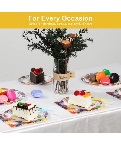 96 Pcs Art Party Tableware Set | Painting Party Supplies Decorations | with Paper Dinner Plates Dessert Plates Napkins Forks ...