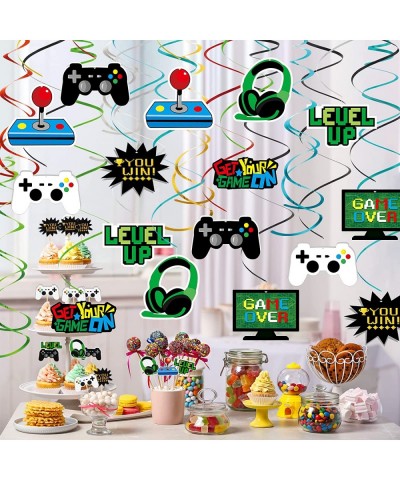 34 Pieces Video Game Party Hanging Swirls Decorations Foil Ceiling Streamers for Video Game Themed Birthday Party Decorations...