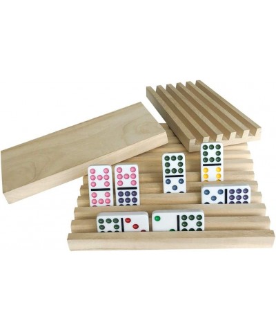 Set of 4 Solid Wood Domino Trays Domino Tiles Rack Domino Holder Mexican Train Trays $21.02 Domino & Tile Games