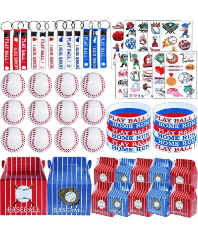 Baseball Party Favors for Kids - 12 Set Mini Soft Baseball Keychains Baseball Wristbands and Tattoos for Boys Classroom Rewar...