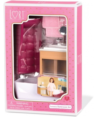 Dolls – Luxury Bathroom Set – Bathroom Playset for Mini Dolls – Dollhouse Furniture for 6-inch Dolls – Bathtub Vanity Lounge ...