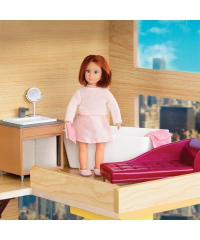 Dolls – Luxury Bathroom Set – Bathroom Playset for Mini Dolls – Dollhouse Furniture for 6-inch Dolls – Bathtub Vanity Lounge ...