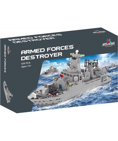 Navy Destroyer Building Block Set - 528 Pieces - Building Block Set for Kids and Adults - Compatible with All Building Bricks...