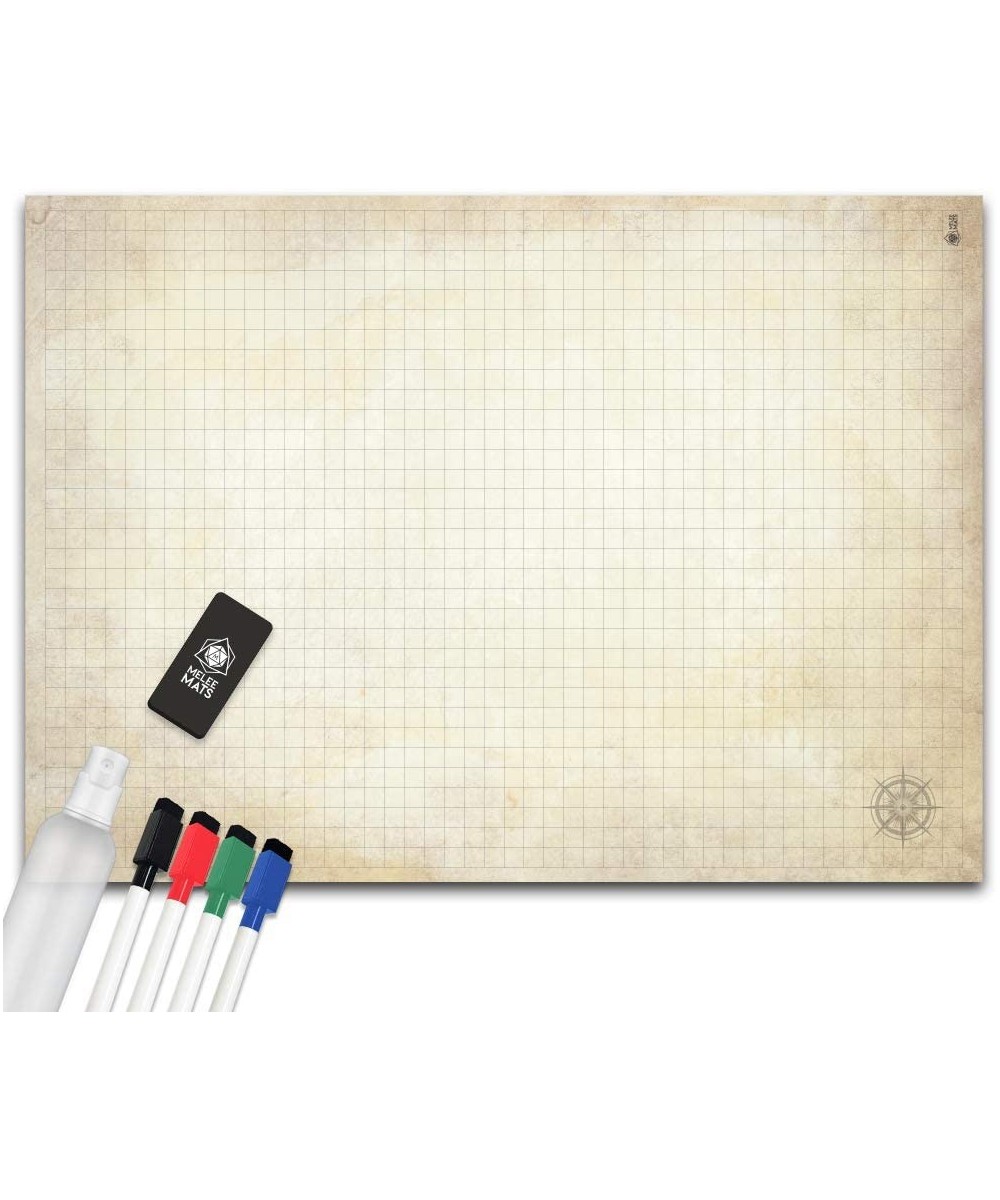 Reusable Battle Grid Game Mat Distressed 34.5x48 in $60.78 Board Games