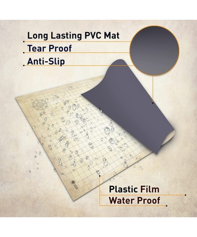 Reusable Battle Grid Game Mat Distressed 34.5x48 in $60.78 Board Games