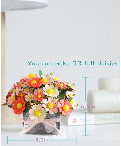 DIY Felt Flower Art Craft Kit DIY Felt Daisy Bouquet Kit Floral Gifts Beginner Craft Kit Arrange Pre-Cut Felt Flowers and Fol...