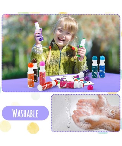 Washable Large Dot Markers for Toddler: 10 Colors Bingo Daubers 60 ml (2.02 oz) with 30 Pages Kids Activity Book for Kids Chi...