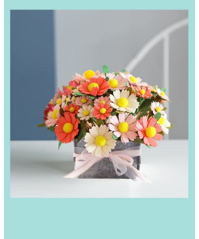 DIY Felt Flower Art Craft Kit DIY Felt Daisy Bouquet Kit Floral Gifts Beginner Craft Kit Arrange Pre-Cut Felt Flowers and Fol...