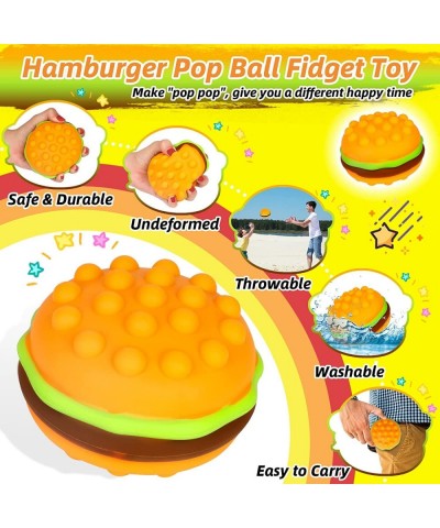 Hamburger Squishy Pops for Kids - Sensory Toy for Stress Relief Decompression Play Time - 3D Squeeze Pop for Children & Adult...