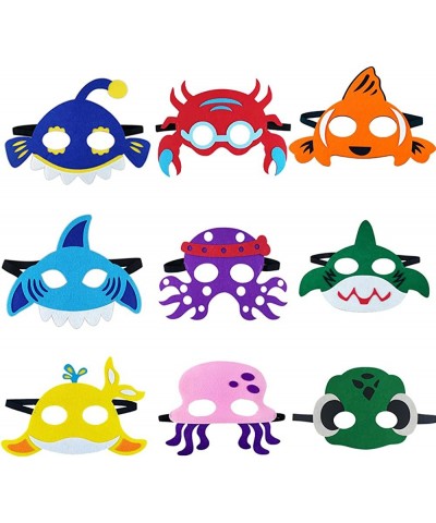 9 Packs Ocean Animal Masks Bulk for Kids Party Octopus Shark Sea Animal Birthday Party Supplies Party Favors Role Play Hallow...