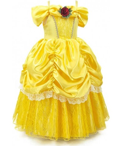 Girls Belle Princess Birthday Party Dress w/Accessories Beauty and the Beast Costume Halloween Christmas Outfits $43.36 Kids'...