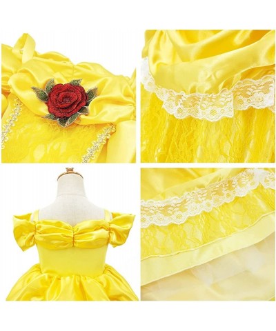 Girls Belle Princess Birthday Party Dress w/Accessories Beauty and the Beast Costume Halloween Christmas Outfits $43.36 Kids'...