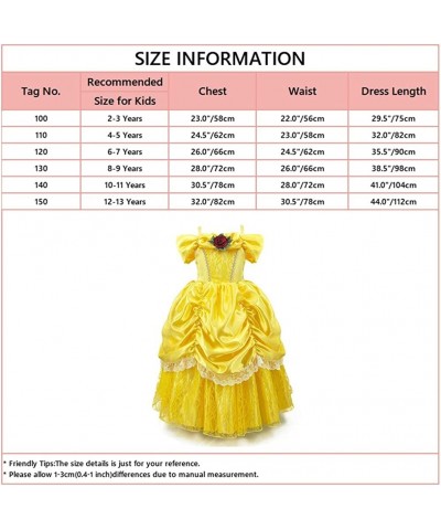 Girls Belle Princess Birthday Party Dress w/Accessories Beauty and the Beast Costume Halloween Christmas Outfits $43.36 Kids'...