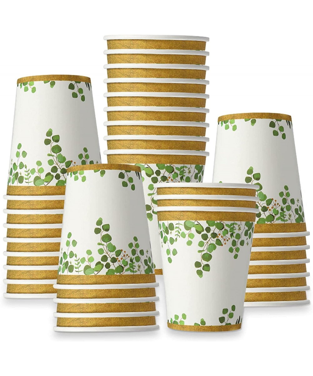 Eucalyptus Cups Eucalyptus Paper Disposable Cups Greenery Paper Cups for Sage Green Party Woodland Creatures Theme Baby Showe...