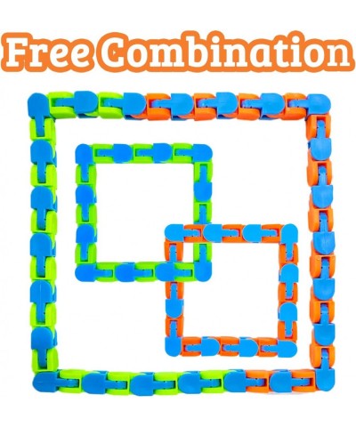 24 Pack 24 Links Wacky Tracks Fidget Toys Click Snap Finger Sensory Toys Snake Puzzles for Kids Adults Stress Relief Mind Foc...