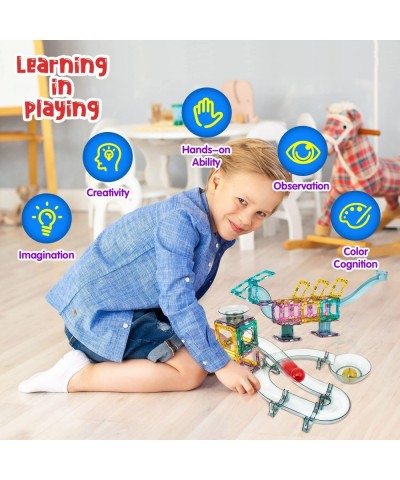 Magnetic Tiles Building Blocks for Kids Marble Run Race Track Magnet Building Toys Educational Stem Toys for Age 3 4 5 6 7 8+...