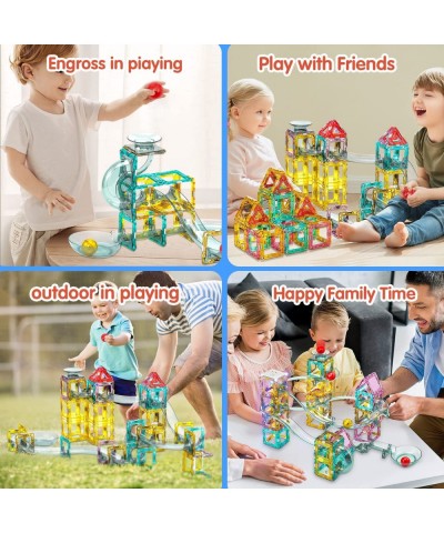 Magnetic Tiles Building Blocks for Kids Marble Run Race Track Magnet Building Toys Educational Stem Toys for Age 3 4 5 6 7 8+...