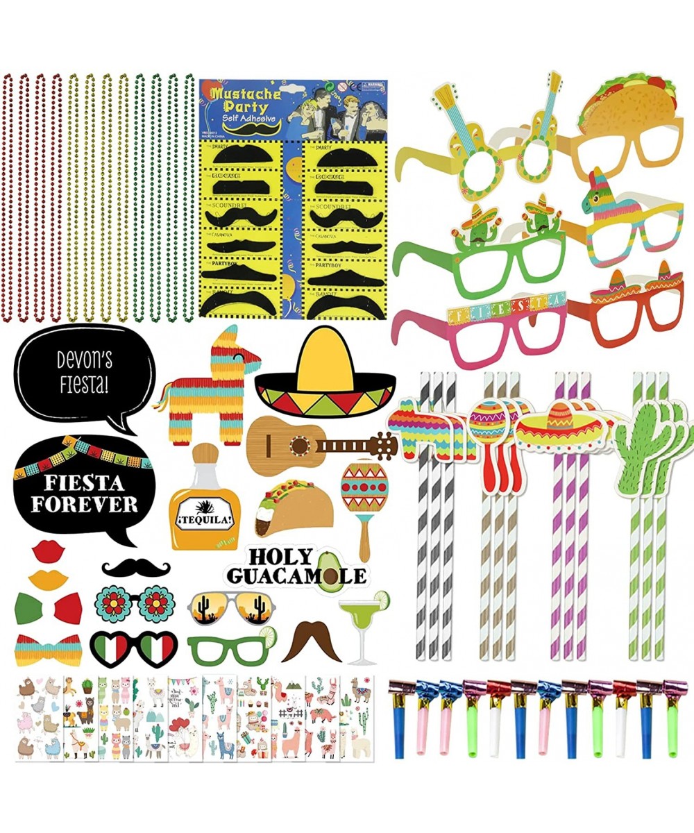 Luau Party Favors Mexican Fiesta Party Favors 90PCS Fiesta Party Favors Mexican Photo Booth Props Paper Glasses Straws Cinco ...