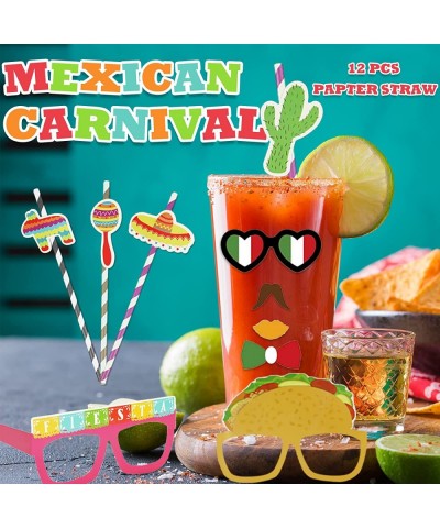 Luau Party Favors Mexican Fiesta Party Favors 90PCS Fiesta Party Favors Mexican Photo Booth Props Paper Glasses Straws Cinco ...