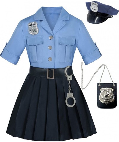 Girls Police Officer Costume Kids Cop Outfit for Halloween Party Dress Up $43.10 Kids' Costumes