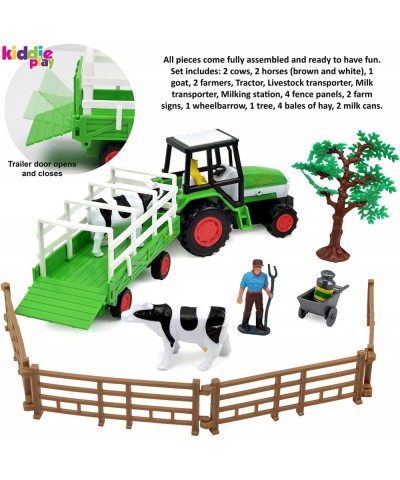 Farm Toys for Toddlers 1-3 | Farm Tractor with Livestock and Milk Transporter | Farm Set Includes Animals Milking Station and...