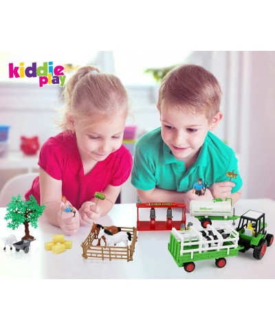 Farm Toys for Toddlers 1-3 | Farm Tractor with Livestock and Milk Transporter | Farm Set Includes Animals Milking Station and...