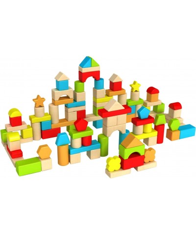 100 pc Block Set - Timber Blocks - 100 Piece Wooden Block Set Baby Toys & Gifts for Ages 1 to 2 $47.42 Toy Stacking Block Sets