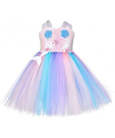 Girls Mermaid Costume Birthday Party DressTutu Outfit with Headband $26.88 Kids' Costumes